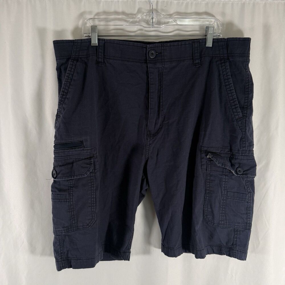 Wear First Cargo Shorts Men's 40 Black Flat Front Pockets Casual